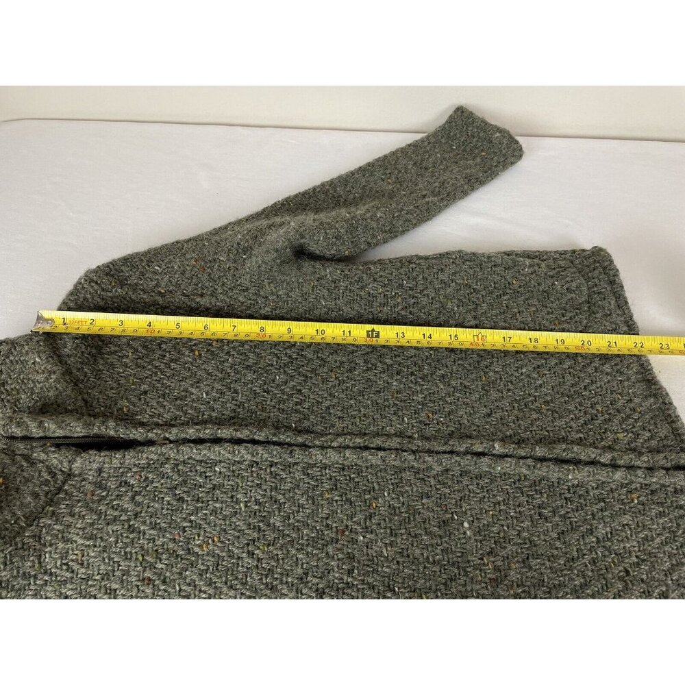 Branigan Weavers Sz S 100% Wool Full Zip Cardigan Ireland Green Pockets - Picture 11 of 11